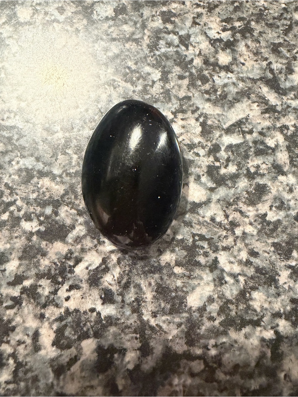 Polished Black Onyx Oval Stone